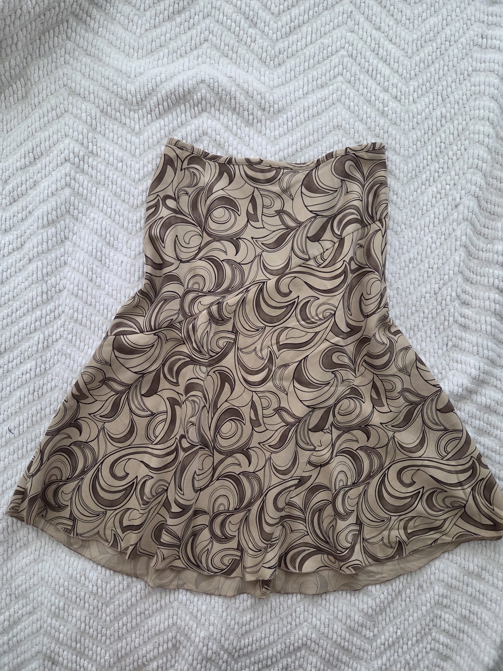 Beige & Brown Swirl A-Line Skirt
